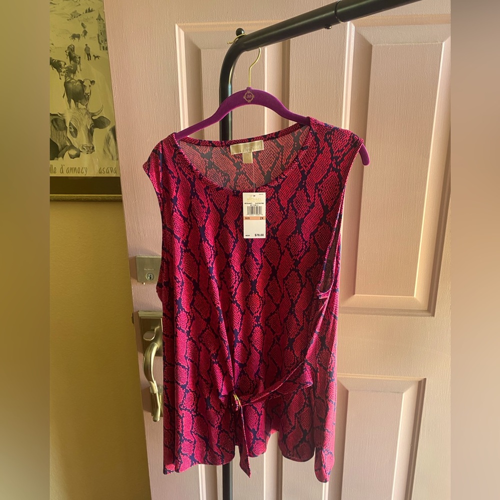**3 for $30** NWT Michael Kors tank with belt Sz 2x